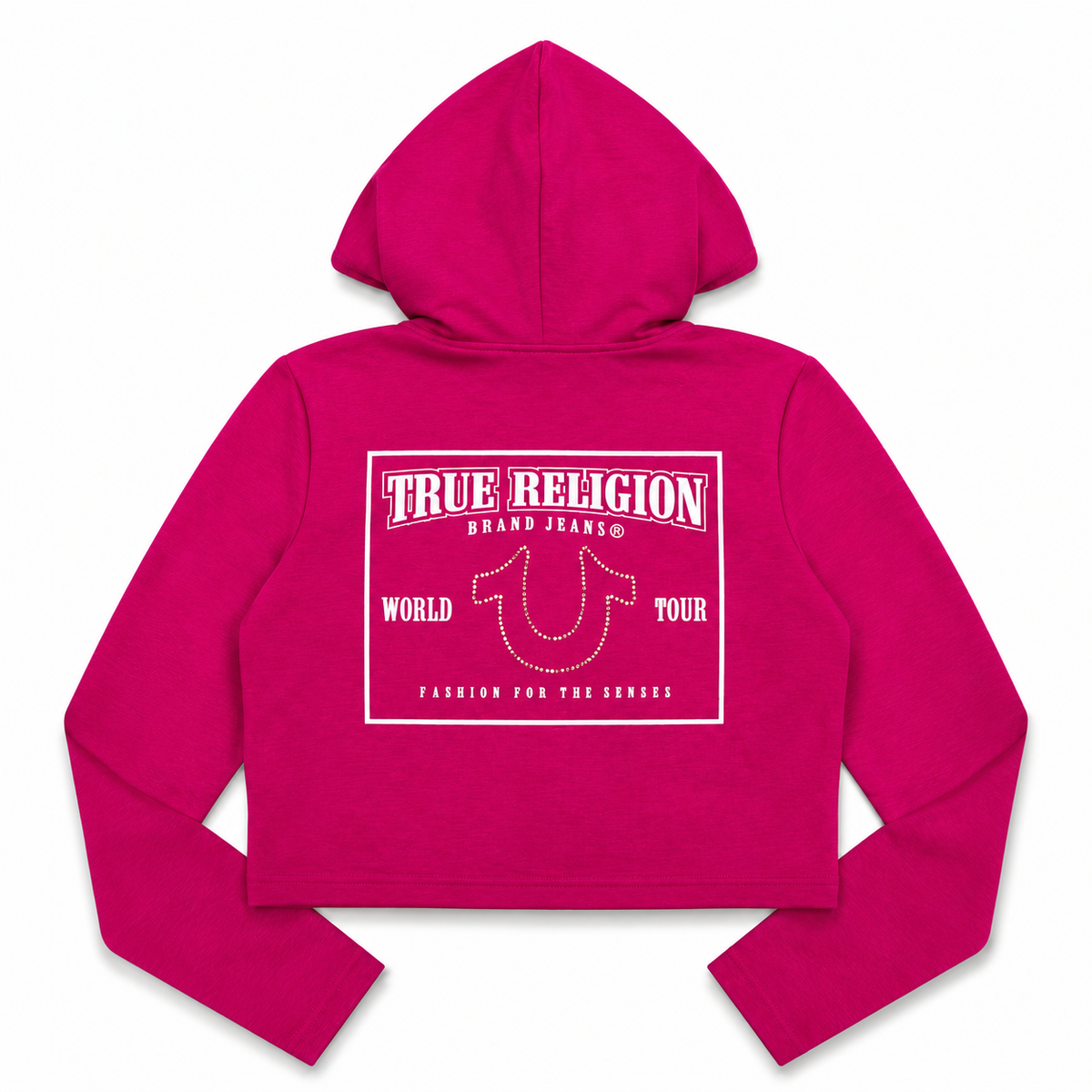 Polerón True Religion mujer fucsia - vista posterior con estampado