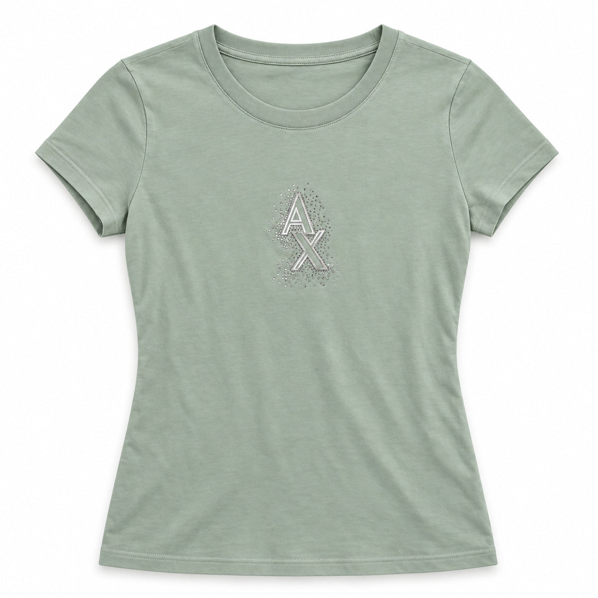 Polera Armani Exchange verde salvia, vista frontal