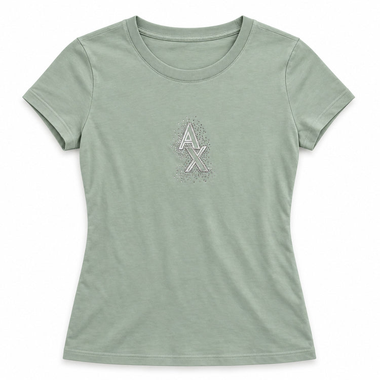 Polera Armani Exchange verde salvia, vista frontal