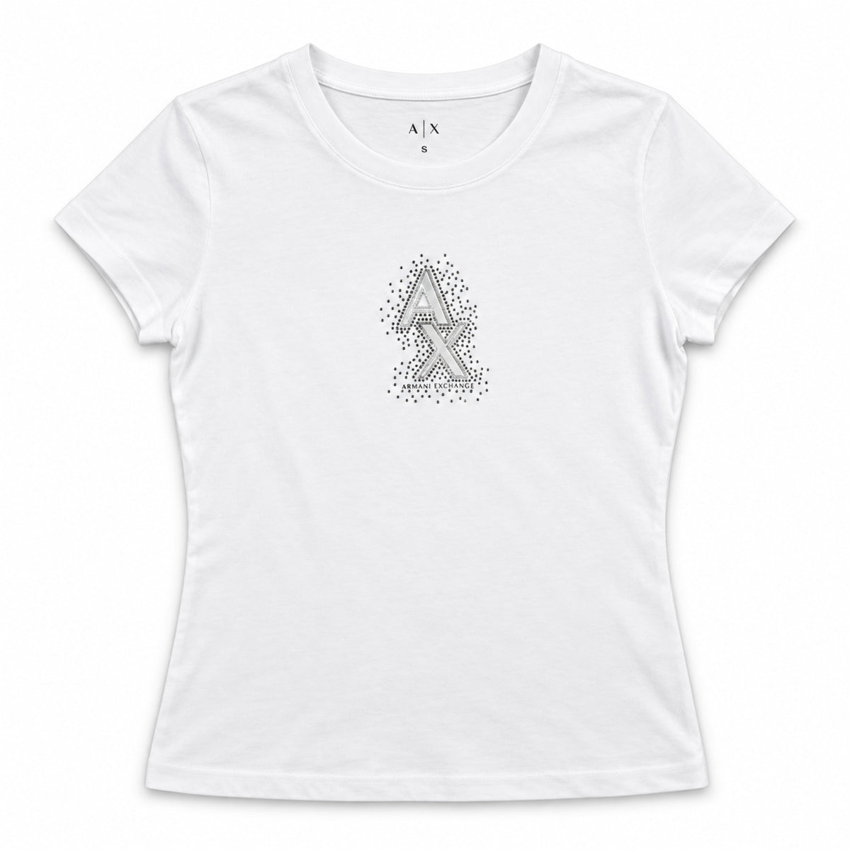 Polera Armani Exchange blanca, vista frontal