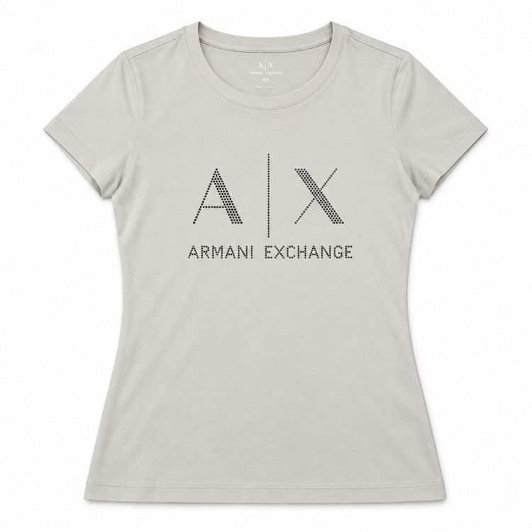Polera Armani Exchange gris claro, vista frontal