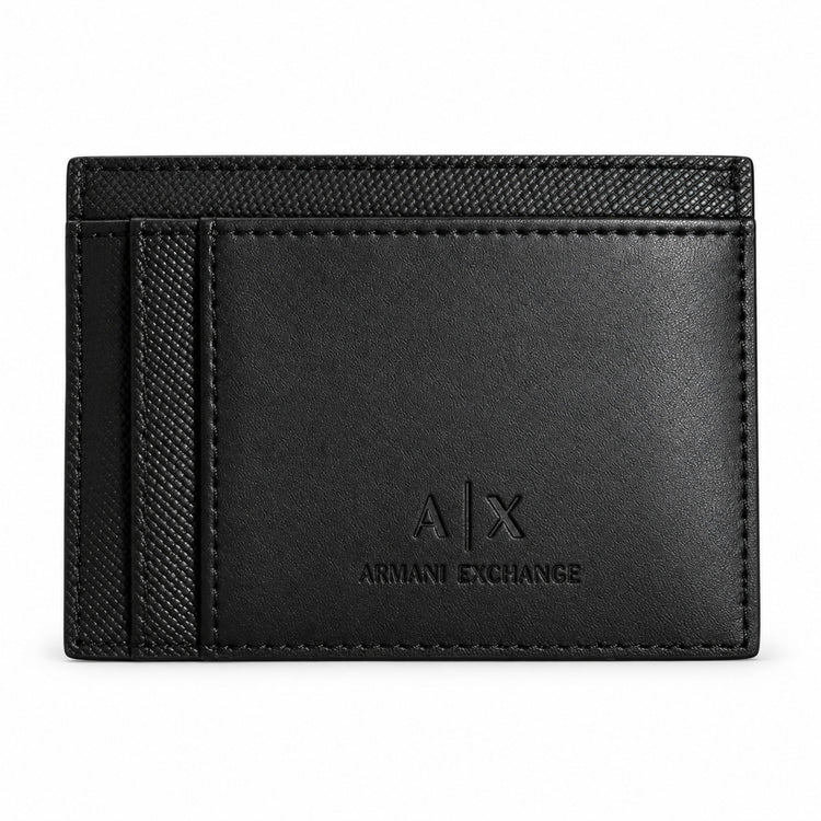 Tarjetero Armani Exchange negro, vista frontal