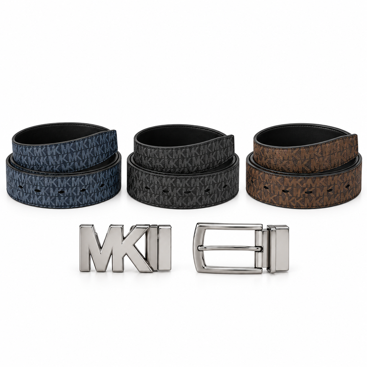 Cinturón Michael Kors Monograma con 2 Hebillas – Hombre