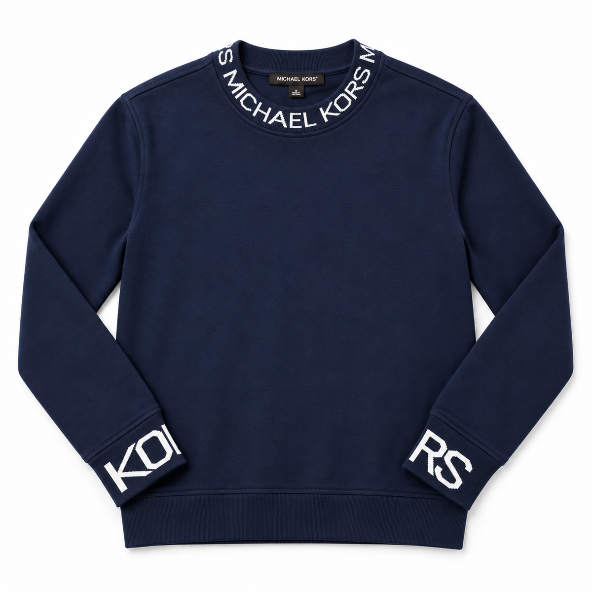 Polerón Michael Kors Azul Marino con Logo en Cuello y Puños