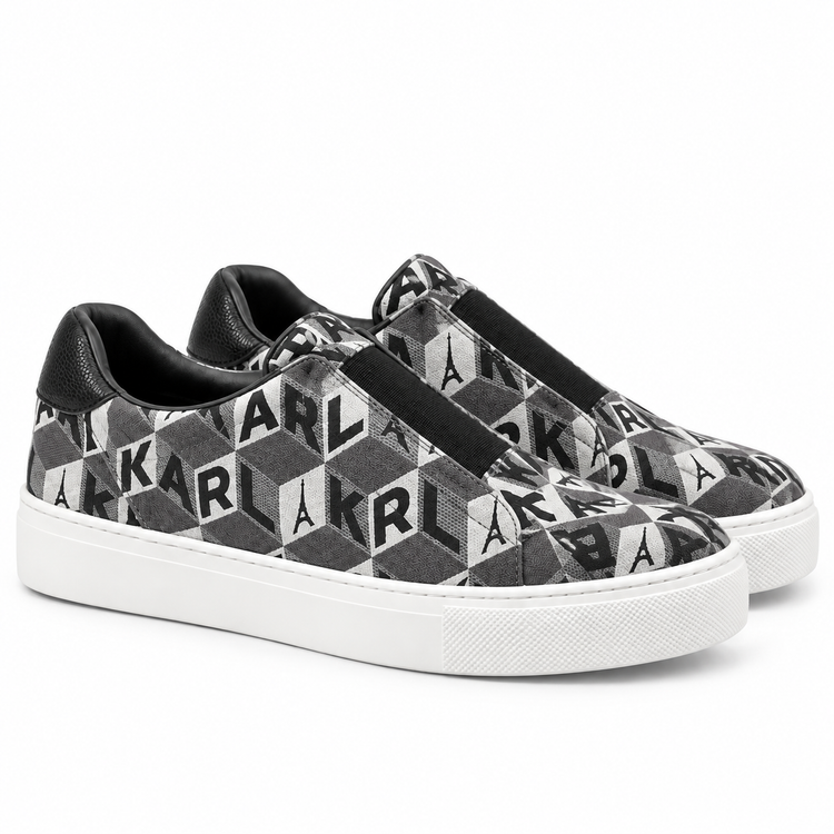 Zapatillas Karl Lagerfeld Monograma Gris Slip-On