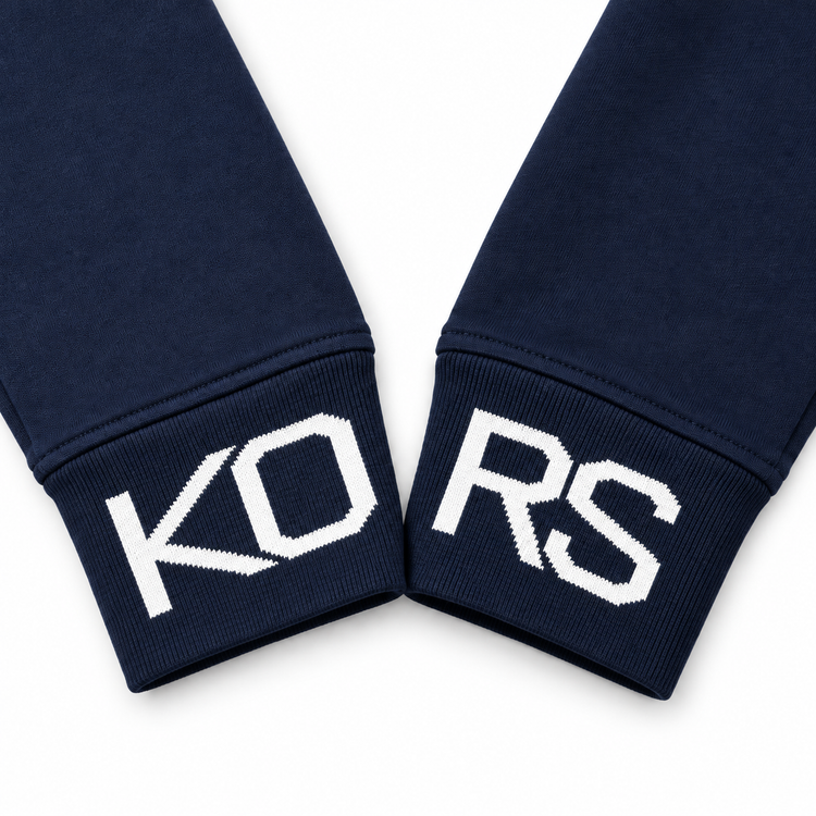 Polerón Michael Kors Azul Marino con Logo en Cuello y Puños