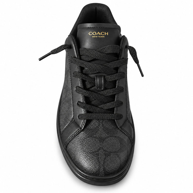 Zapatilla Coach negra vista frontal y cordones