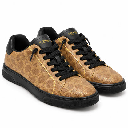Zapatillas Coach Signature café y negro, vista frontal