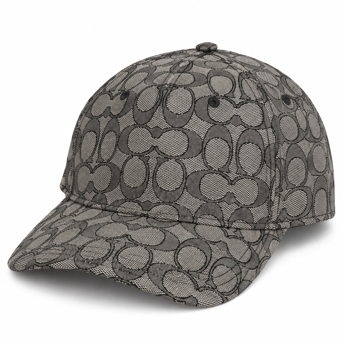 Gorro Coach Signature gris, vista frontal con monograma