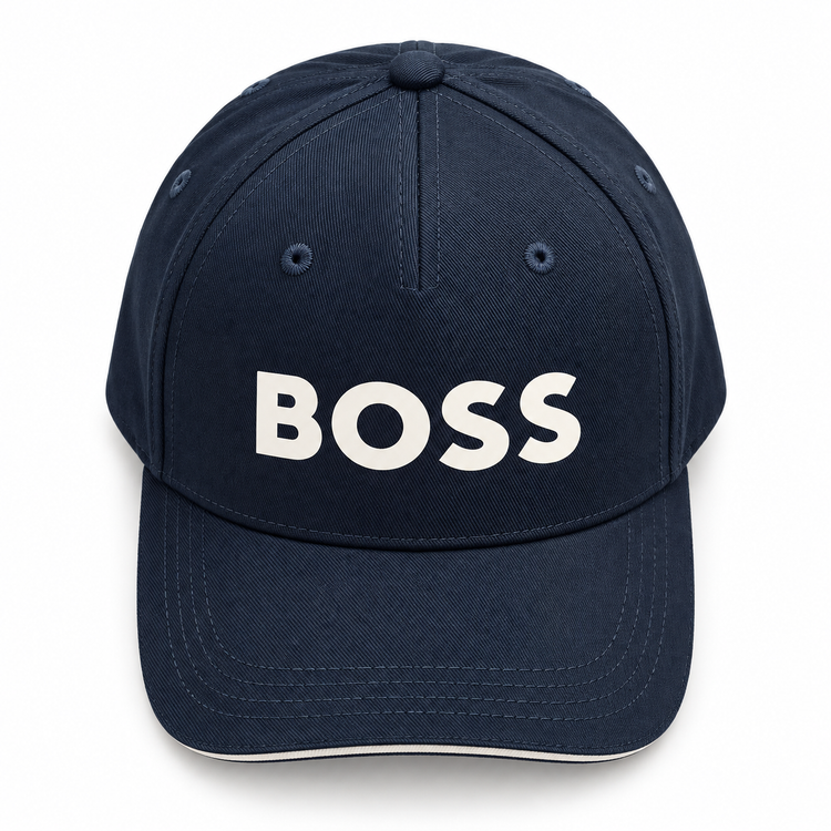 Gorro BOSS azul marino vista superior frontal