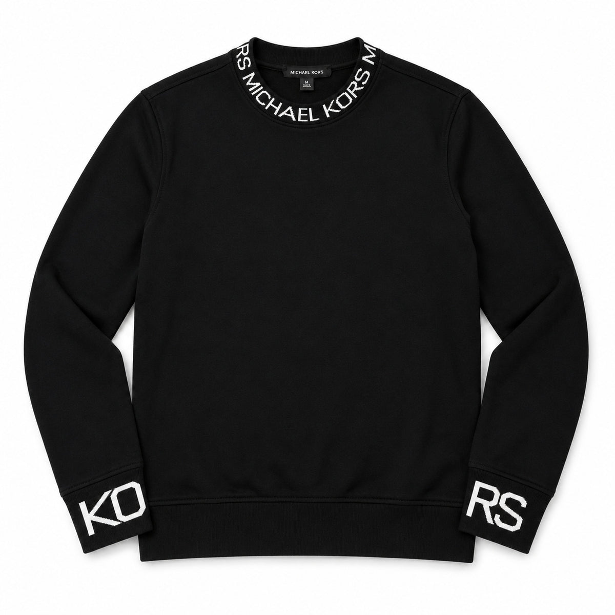 Polerón Michael Kors negro sobre fondo blanco