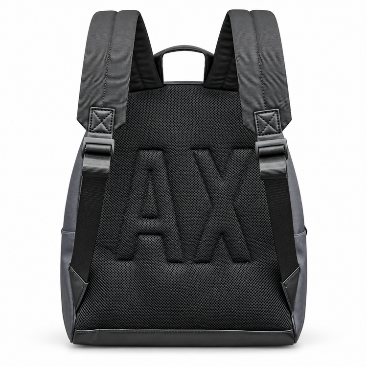 Mochila Armani Exchange negra vista posterior