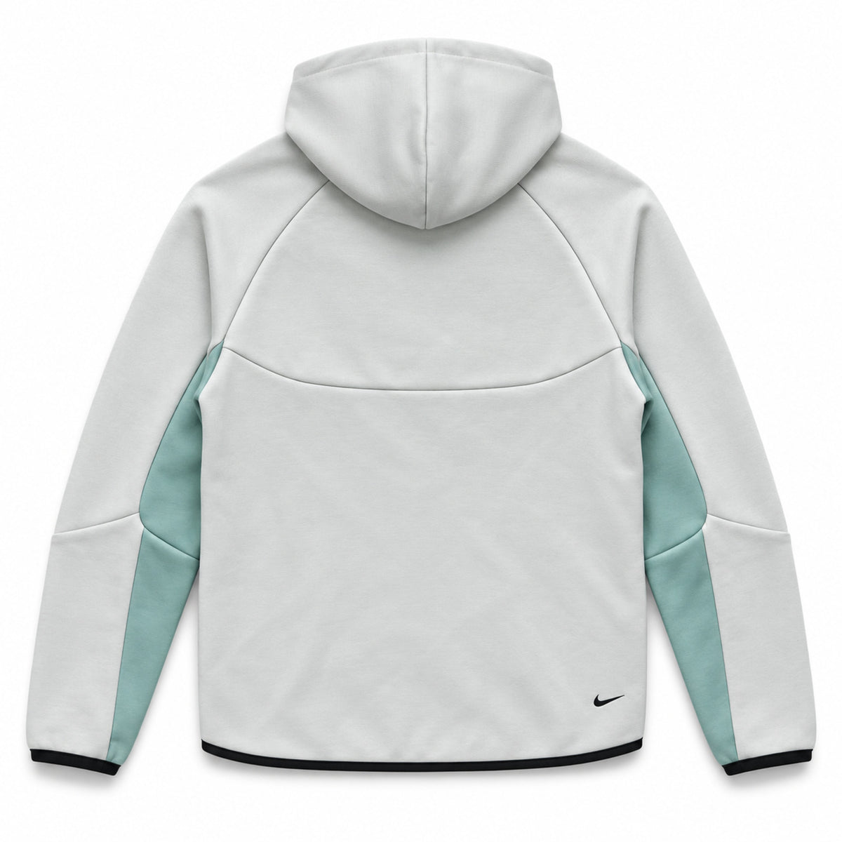 Chaqueta Nike Tech Fleece gris claro y verde menta vista posterior