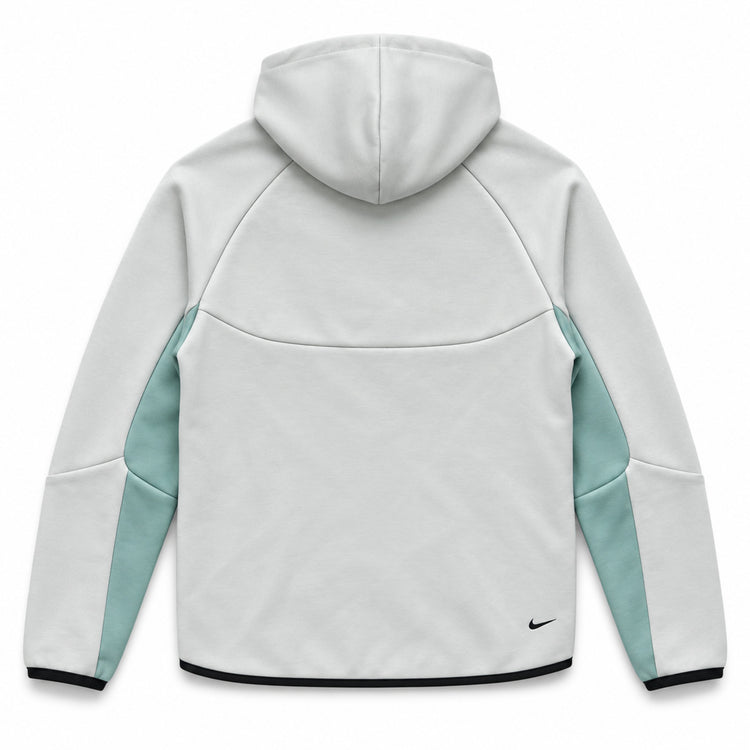 Chaqueta Nike Tech Fleece gris claro y verde menta vista posterior