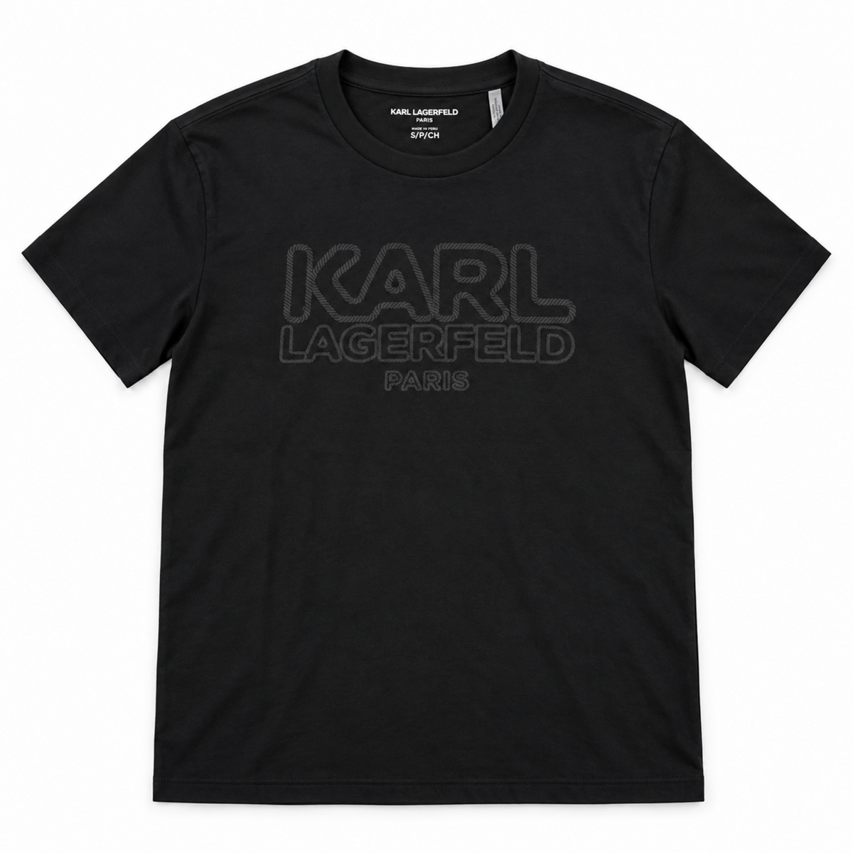 Polera Karl Lagerfeld negra vista frontal