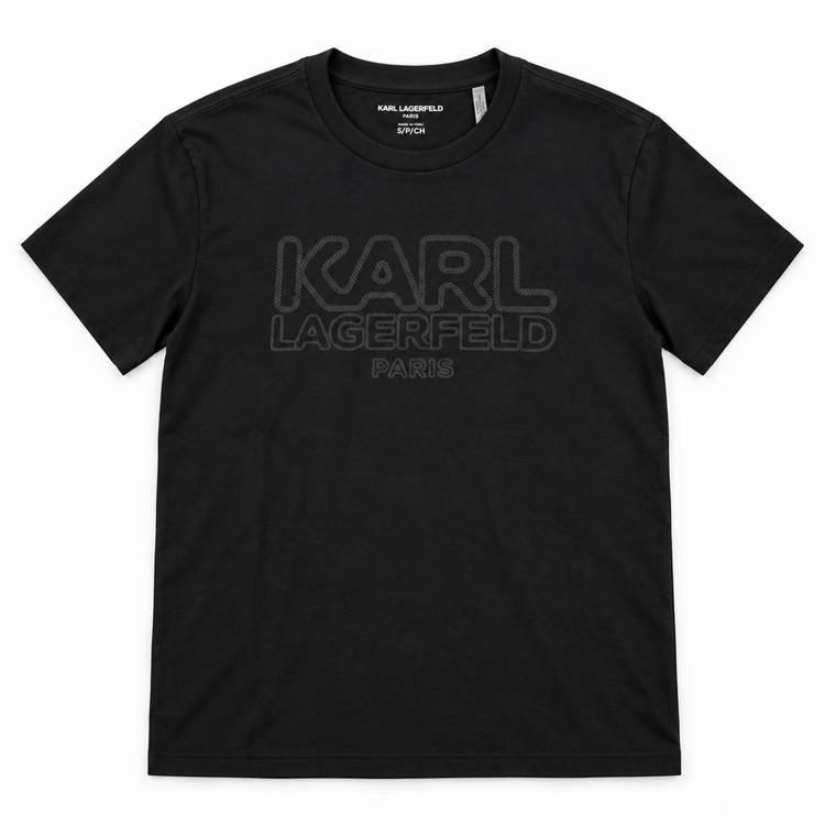 Polera Karl Lagerfeld negra vista frontal