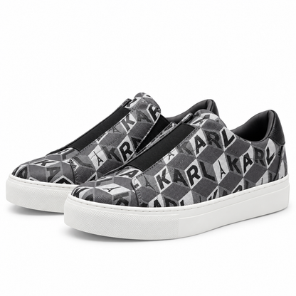 Zapatillas Karl Lagerfeld monograma gris, vista lateral