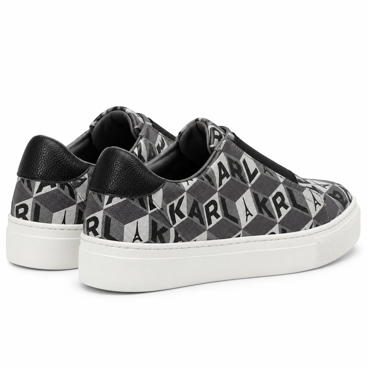 Zapatillas Karl Lagerfeld monograma gris, vista posterior